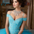 Beading Crystal Cascading Ruffle Real Sample Quinceanera Dress